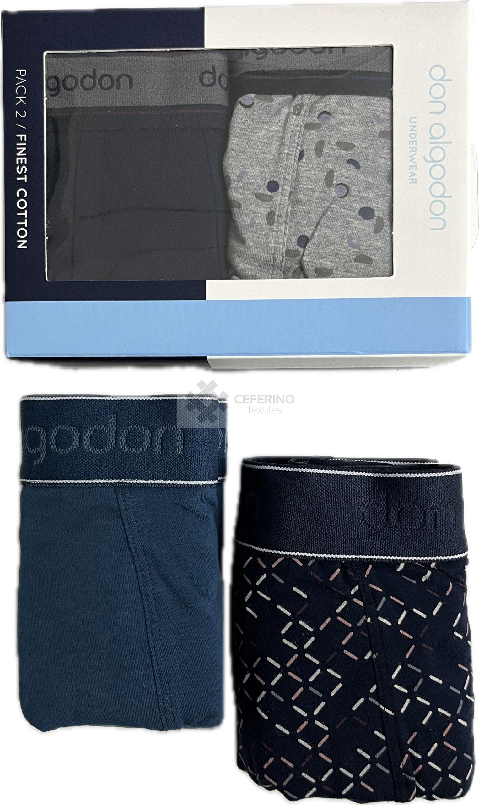 Pack 2 Boxer algodón con goma S-XXL Don Algodón Pack estampado. - Imagen 2