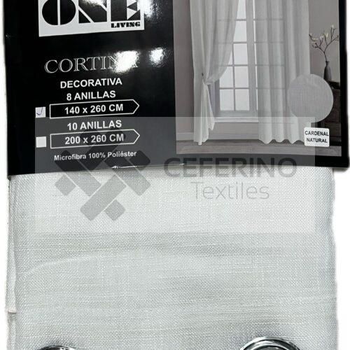 Alternative view of Cortina decorativa 8 anillas 140x260cm ONE Cardenal.