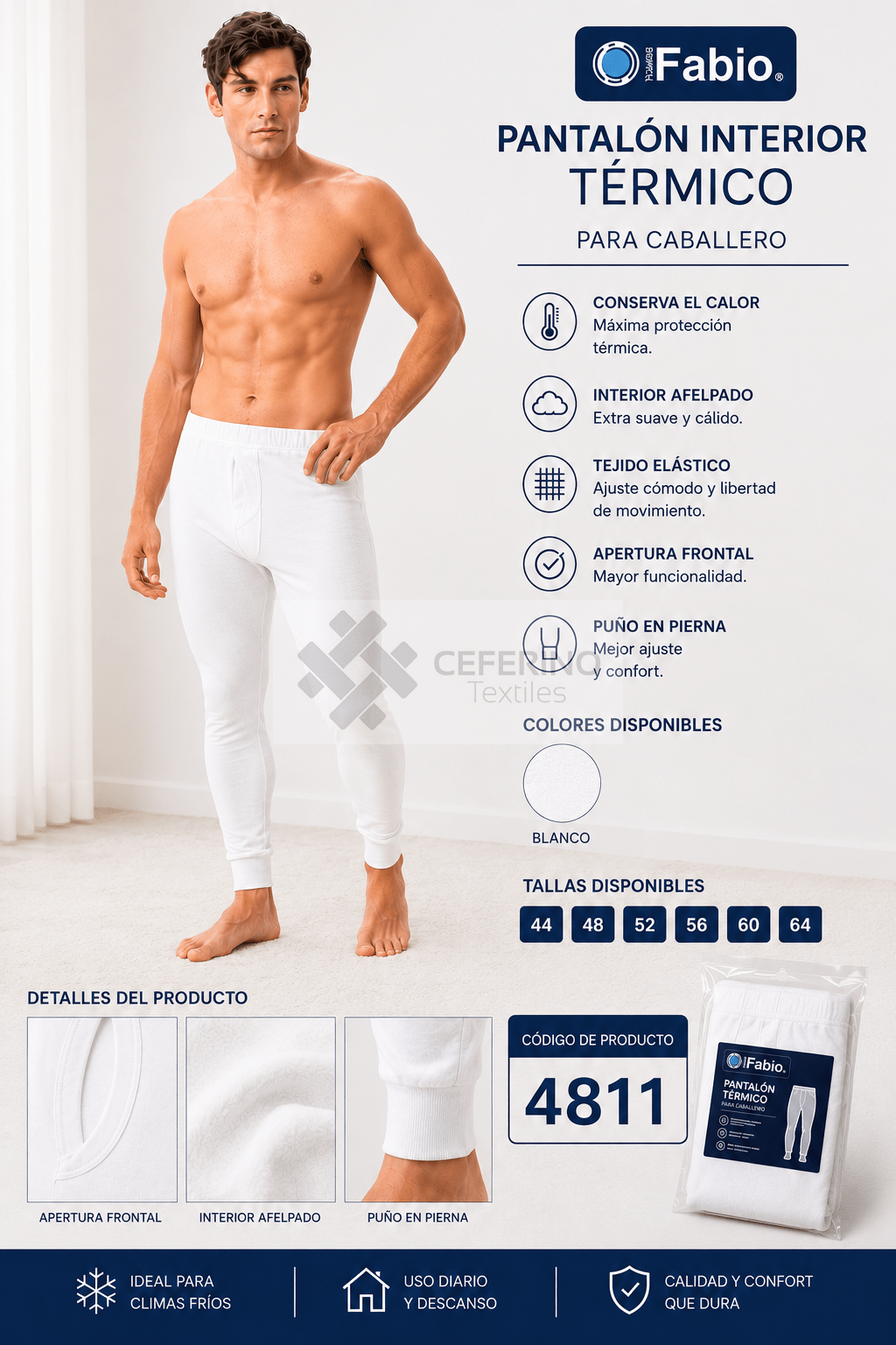 Pantalón caballero Interior Termal Fabio 4811.