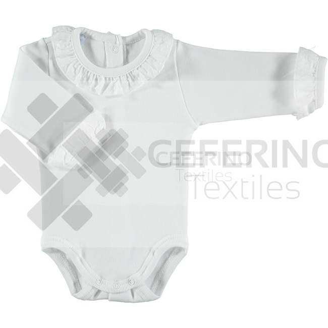 Body bebe manga larga cuello batista 1-12 Babidu 1191