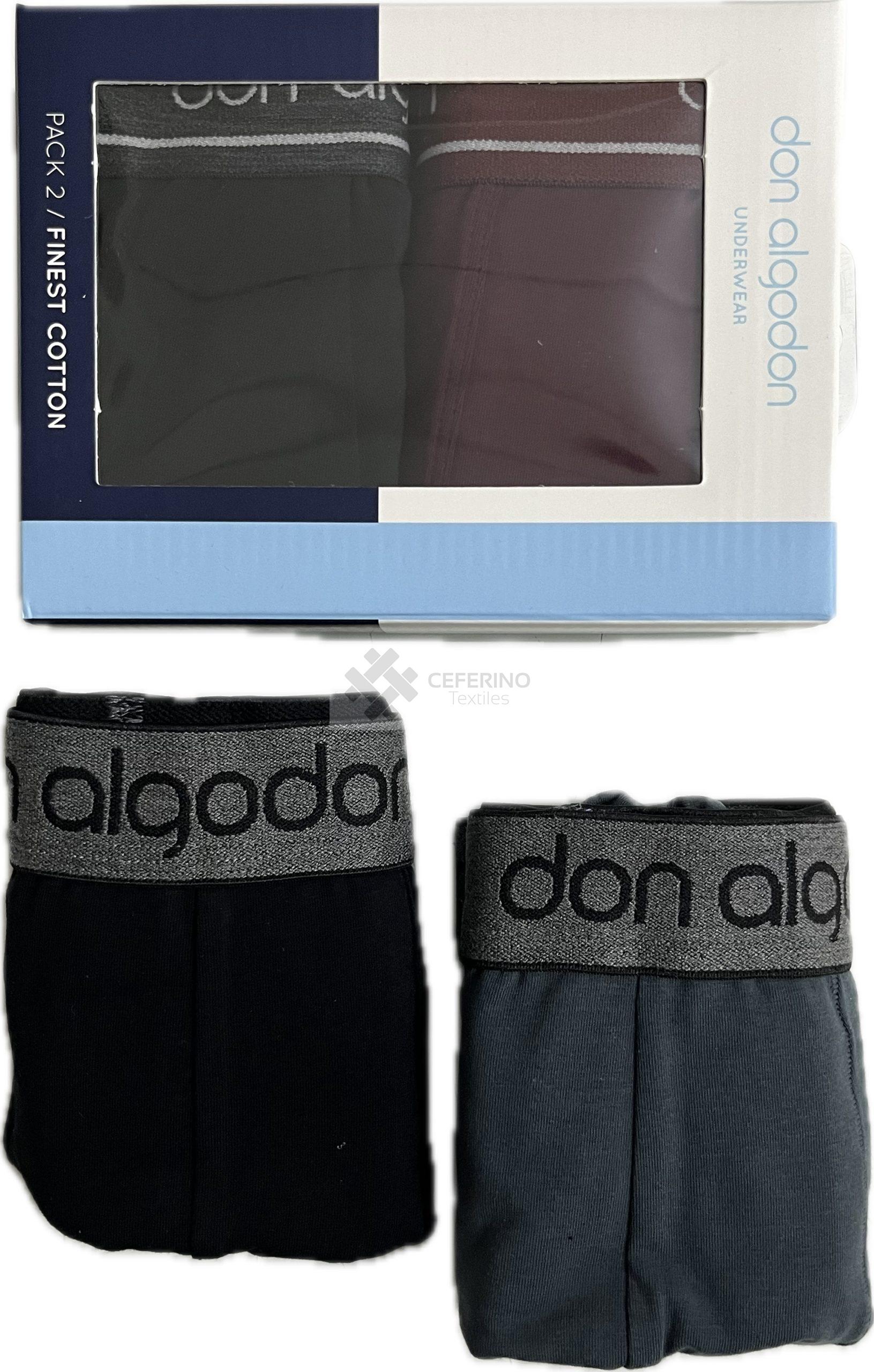 Pack 2 Boxer algodón con goma S-XXL Don Algodón Pack LISO. - Imagen 2