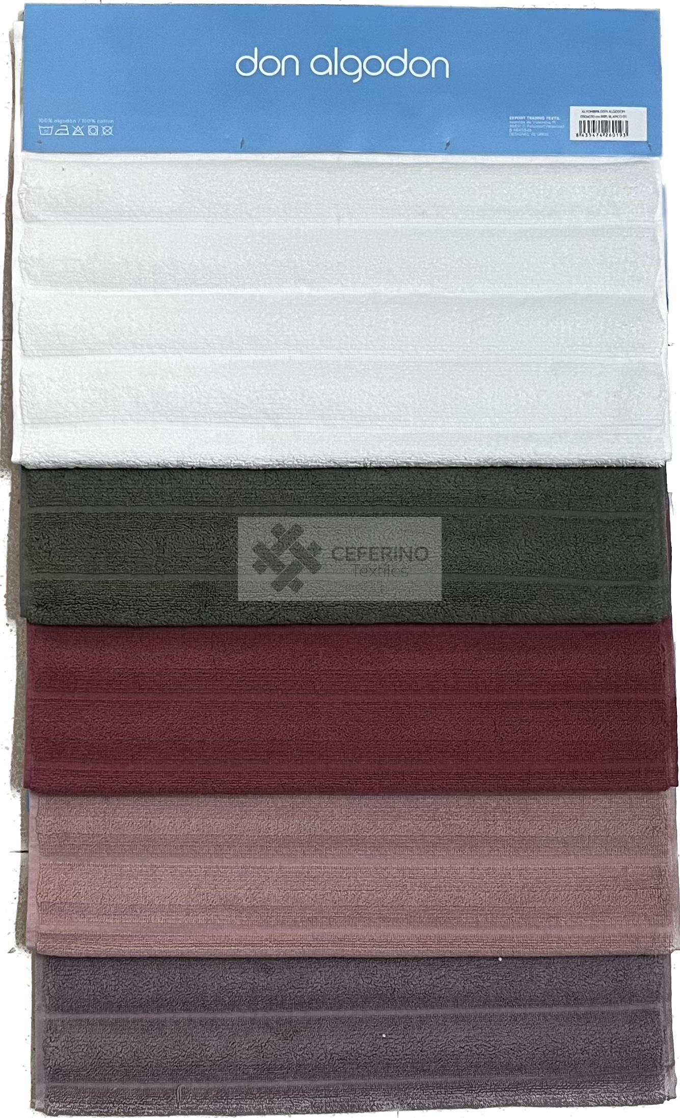 Alfombra de baño rizo en algodón 50cm x 70cm Don Algodón Ríbs. - Imagen 3