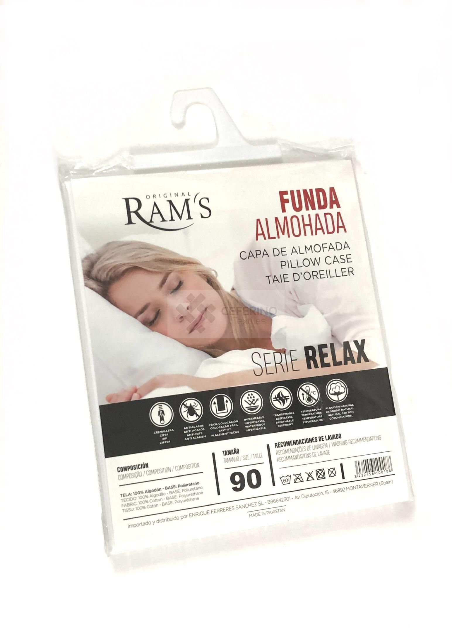 Funda de almohada algodón impermeable y transpirable 70 a 150 Ram´s Serie Relax.