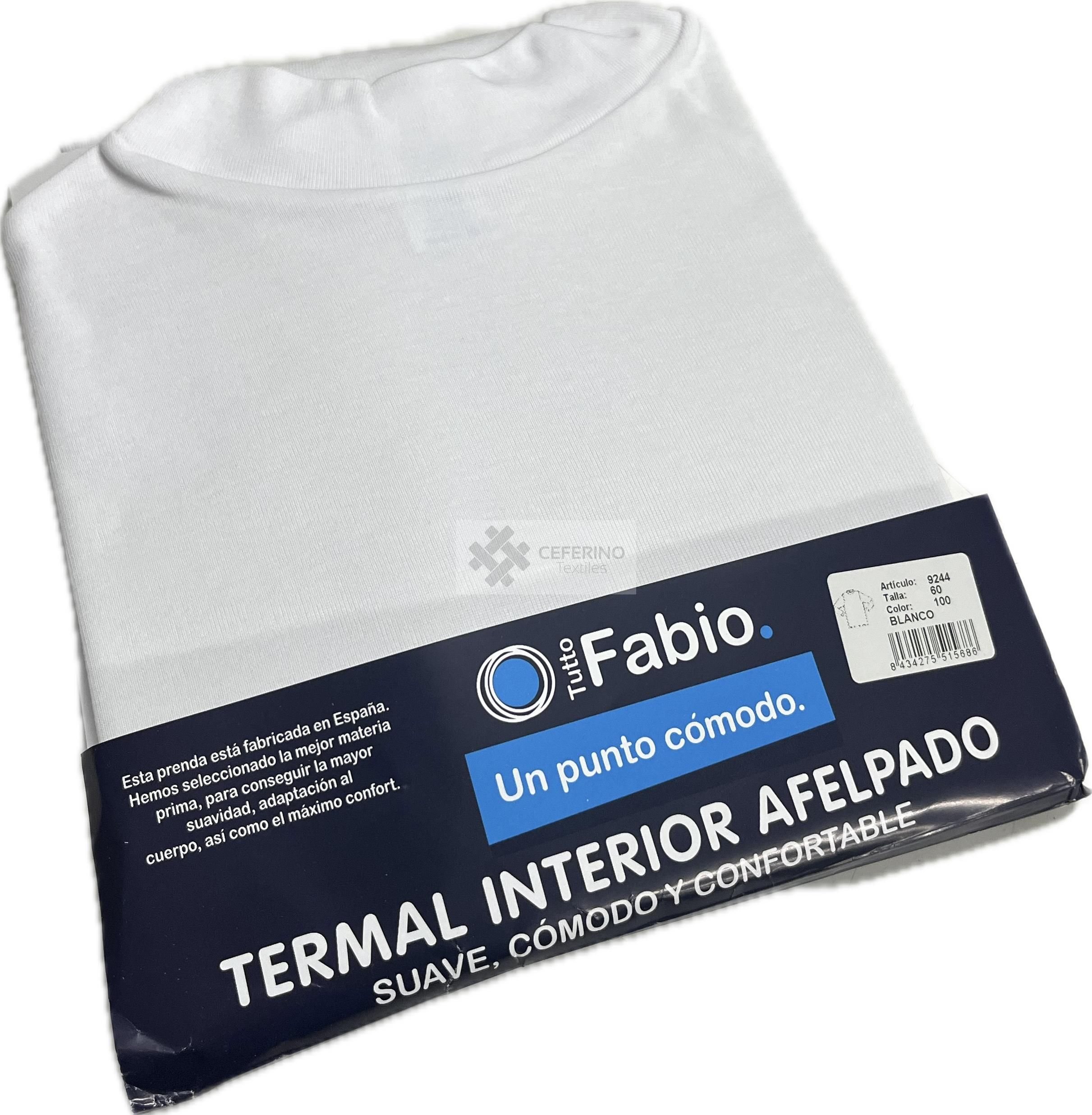 Jersey unisex cuello semi cisne algodón BLANCO Fabio 9244B.