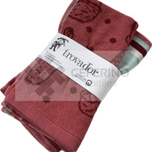 Set de 2 Paños cocina 1 de rizo y 1 de vajilla Trovador 155.