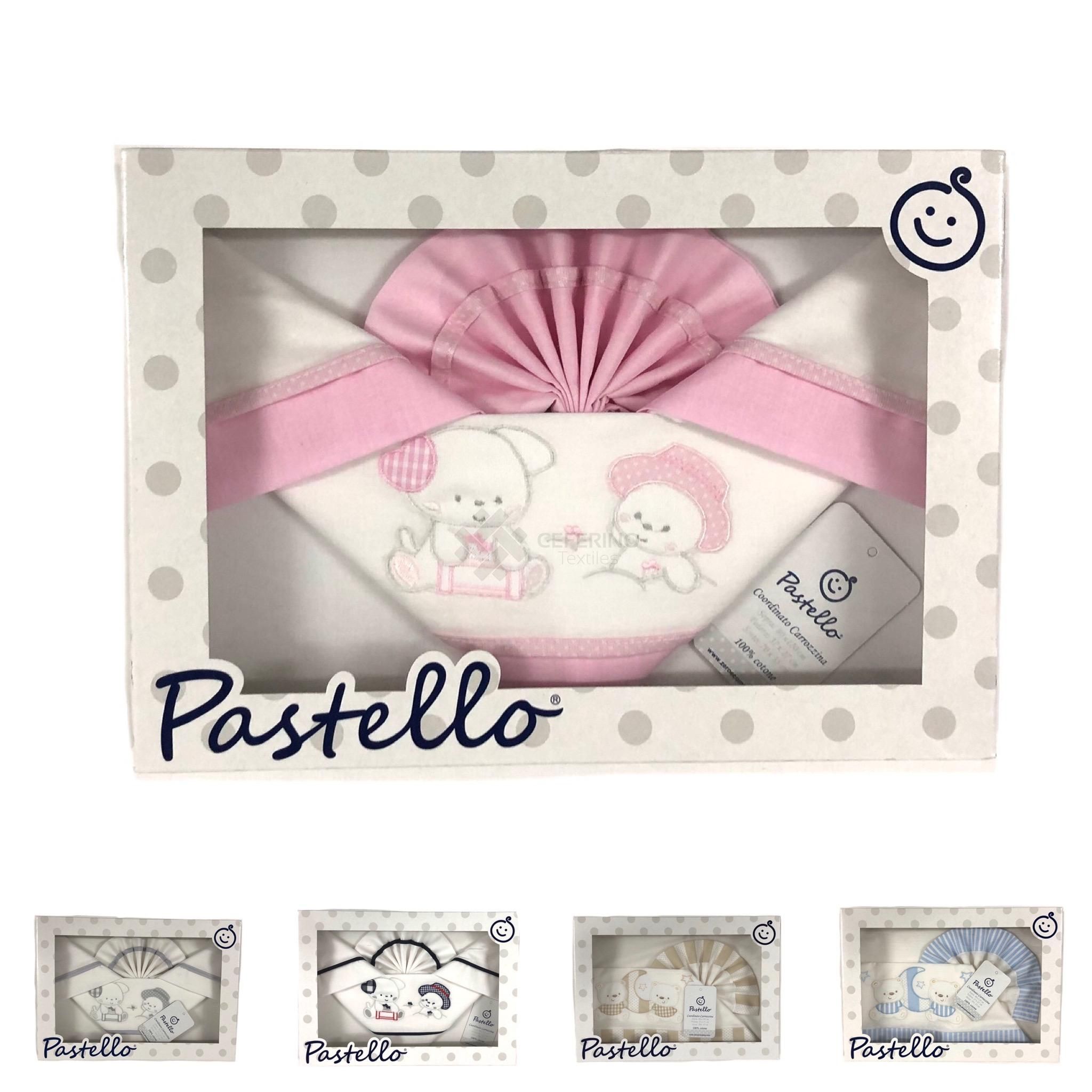 Tripitico bebe coche de tela Pastello.