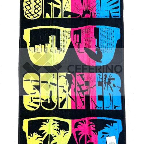 Toalla de playa rizo en algodón 90cm x 165cm Bodi Surfer.