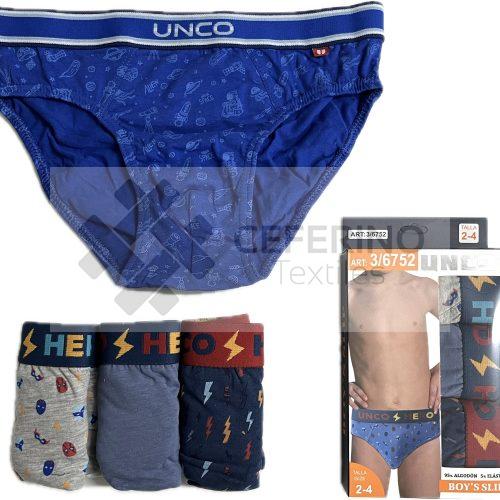 -Pack 3 Slips algodón niño UNCO 3/6710