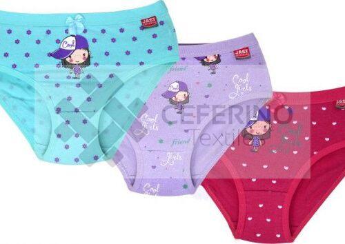 Pack 3 Bragas fondo color niña 2-14 JAST 485.