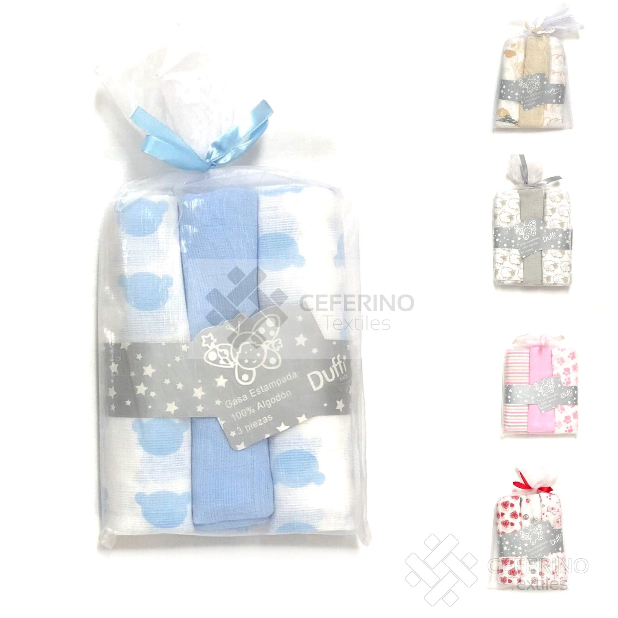Pack 3 Gasas 80x80 Duffi Baby 5525.