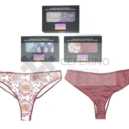 12 Bragas brasileñas fantasía estampadas de algodón T:U 672 Naiara.