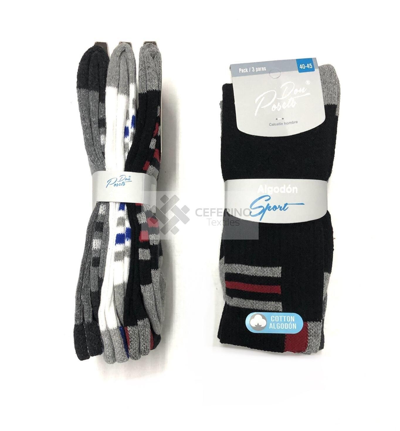 Pack 3 calcetines Deportivos caballero Posets 445.