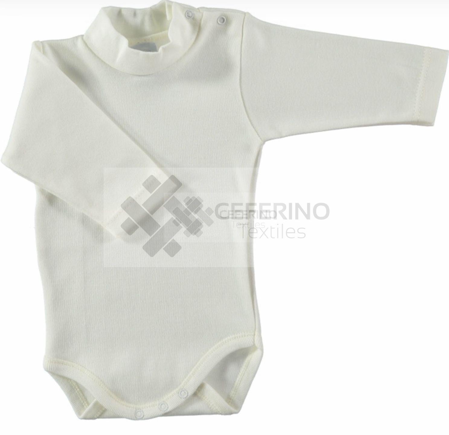 Body bebe manga larga cuello semi cisne 3-36 Babidu 1177. - Imagen 5
