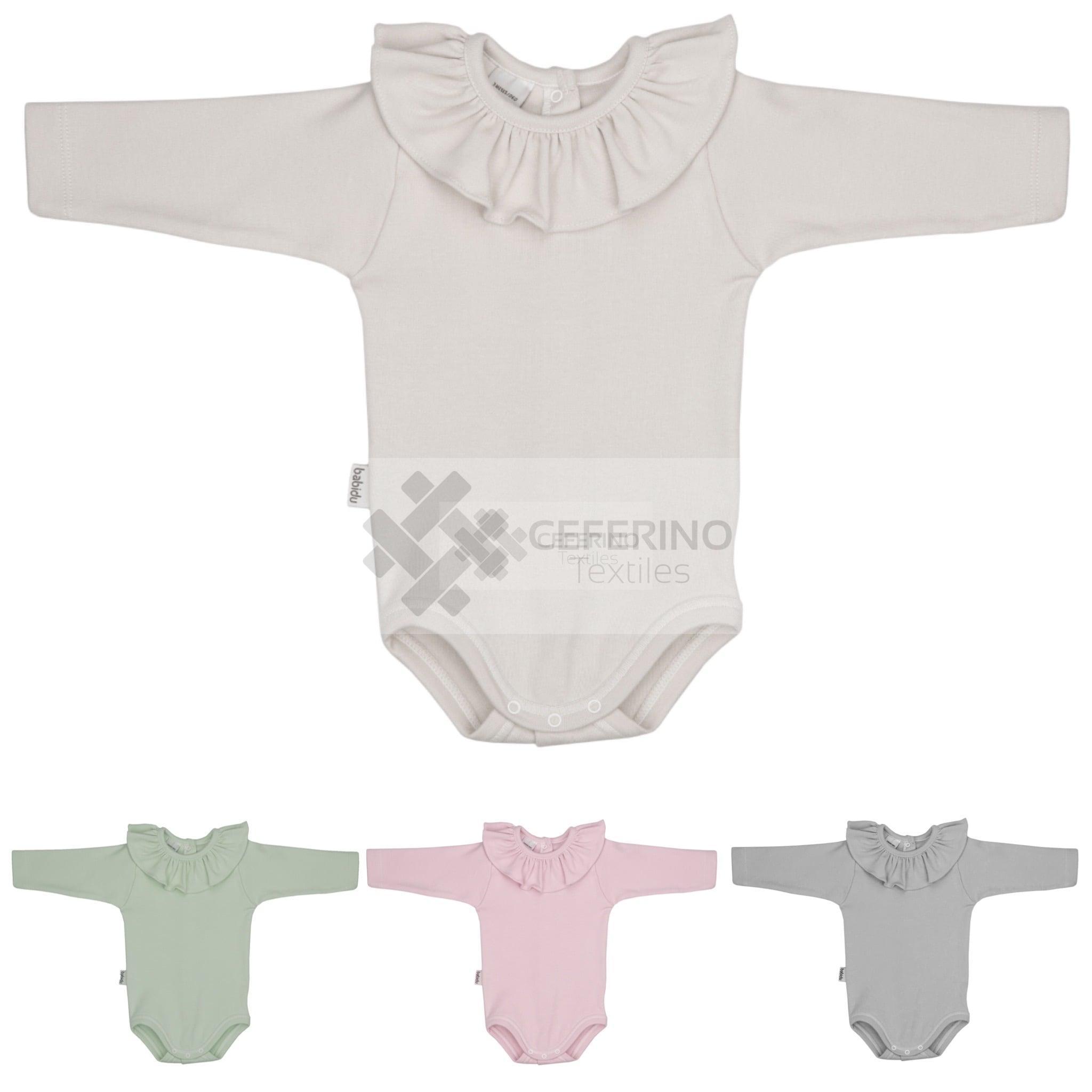 Body bebe 1 - 24m manga larga cuello volante Babidu 1117