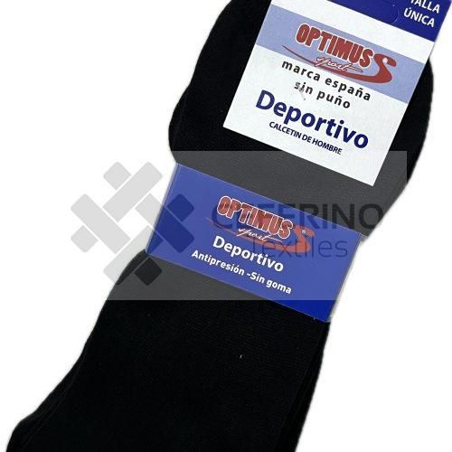 Pack 12 calcetines caballero Optimus negro.