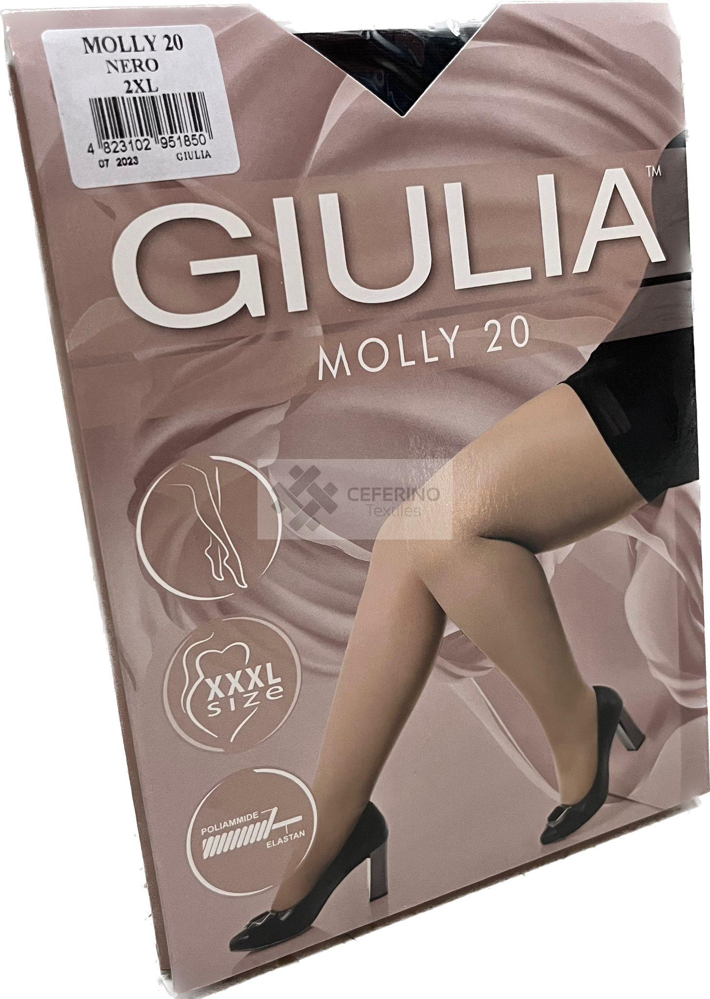 Panty de Lycra con pieza TALLA ESPECIAL XL a 4XL 20den Giulia MOLLY 20.
