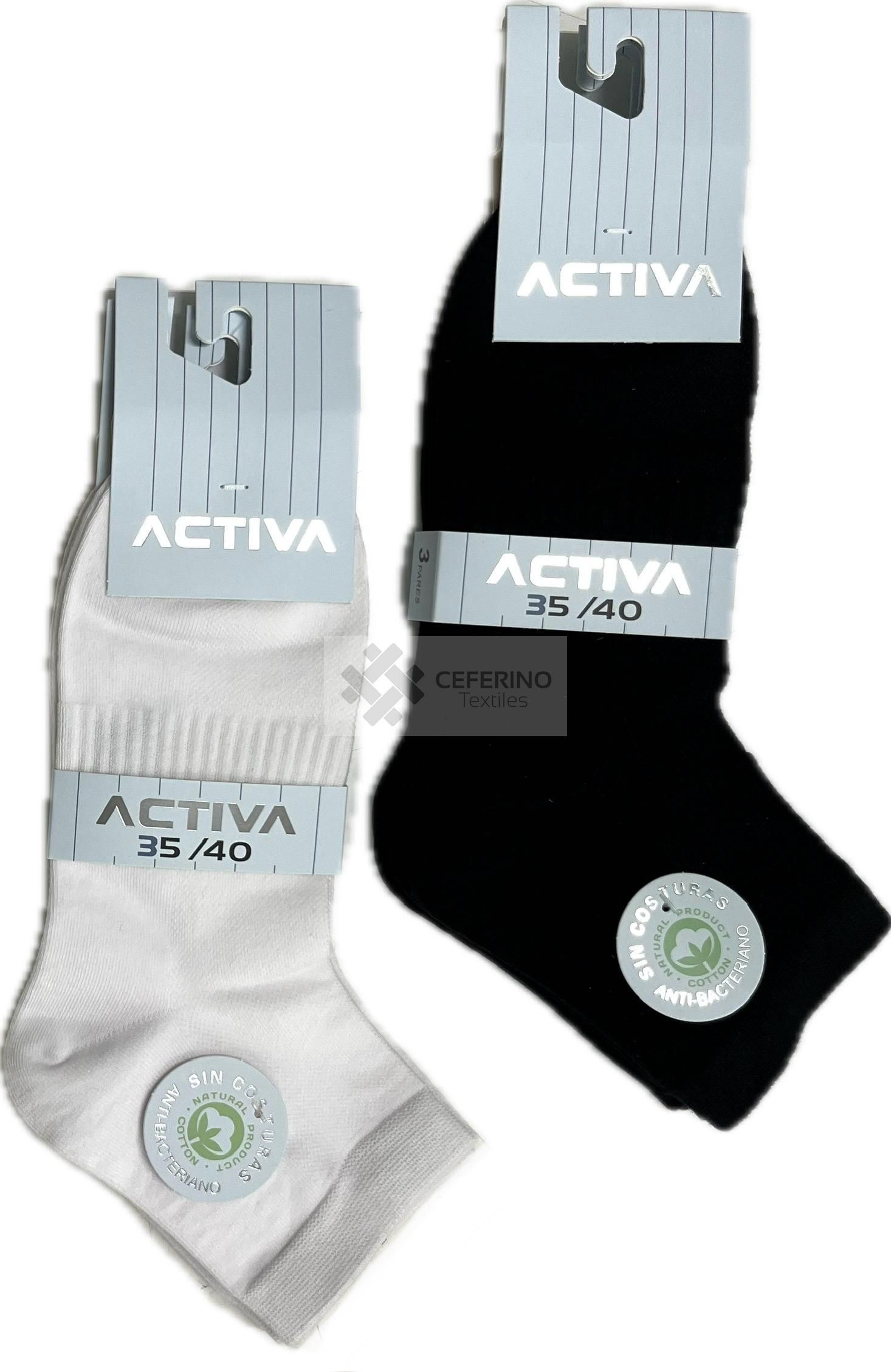 Pack de 12 calcetines tobilleros unisex 35-45 Activa 43. - Imagen 2