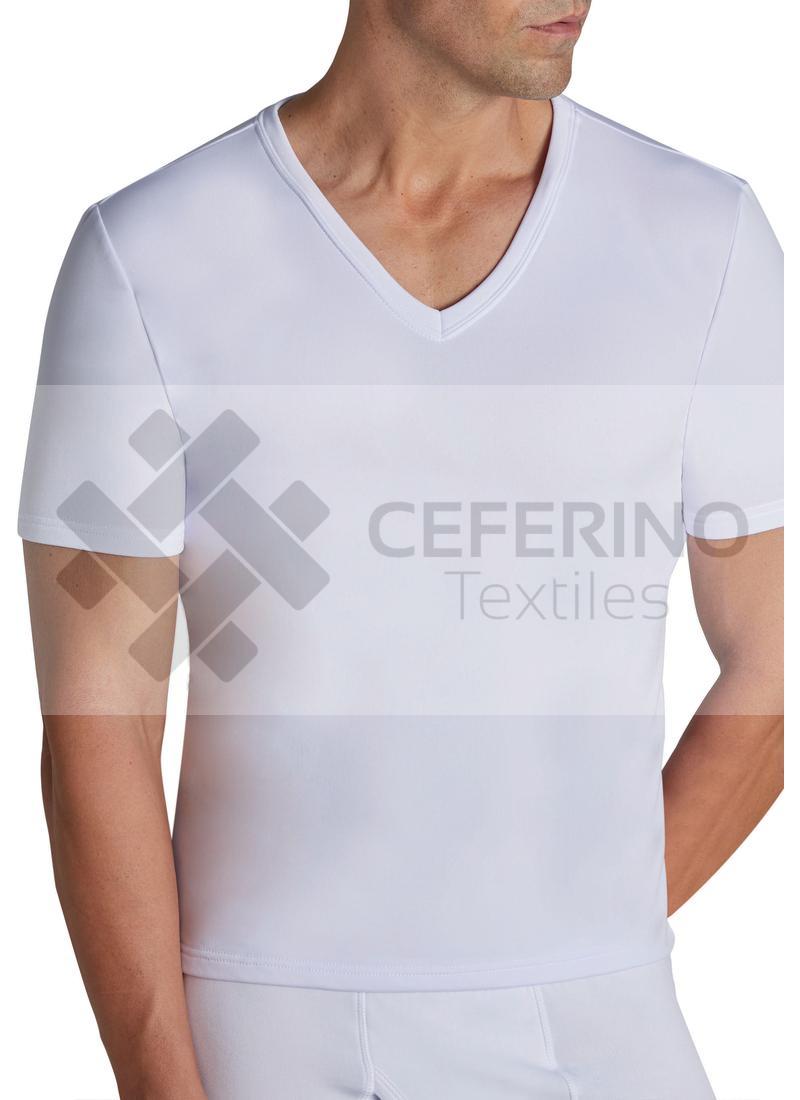 Camiseta termal manga corta cuello pico caballero Ysabel Mora 70100
