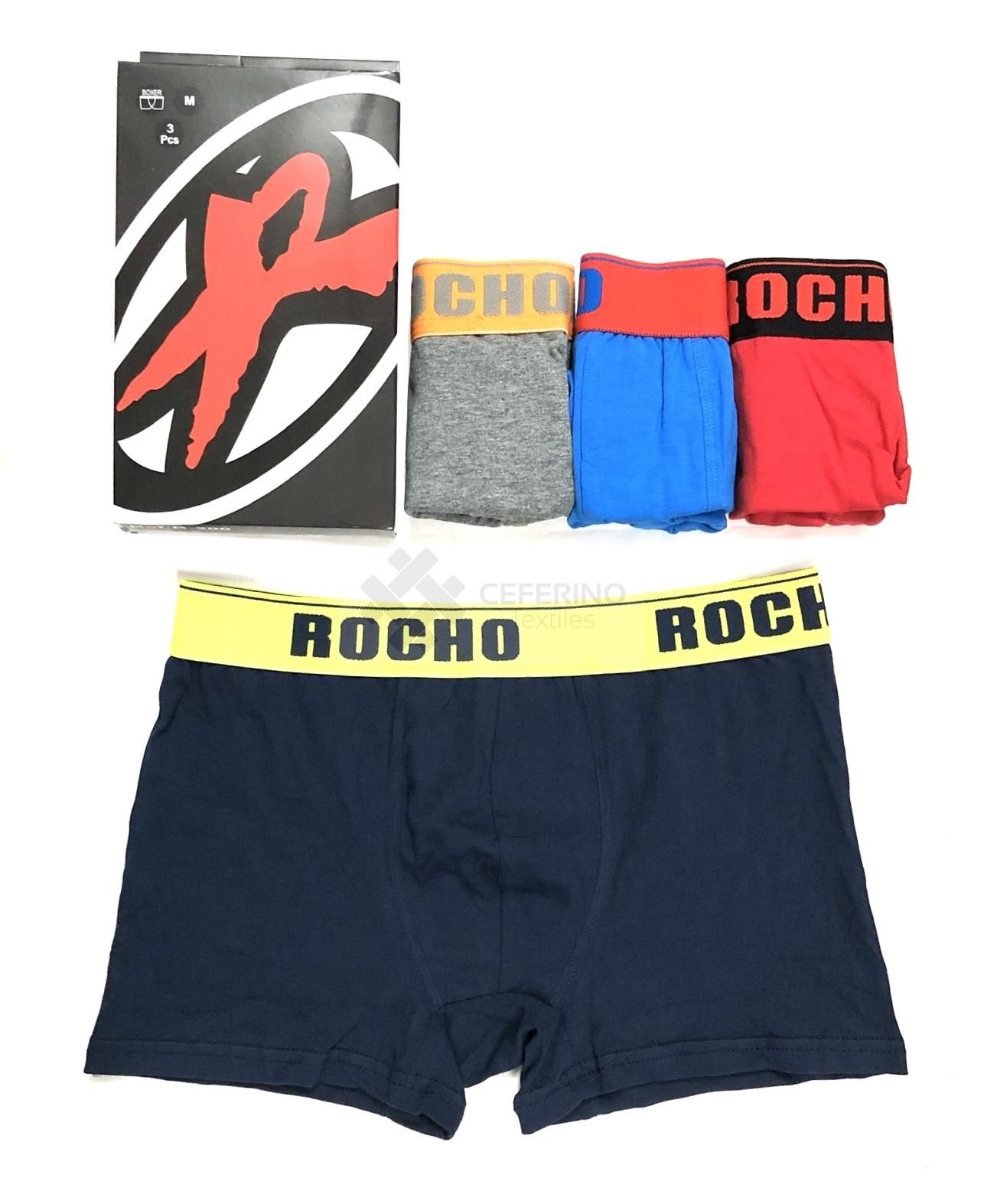 Pack 3 Boxer algodón ROCHO R-200 M a XXL.