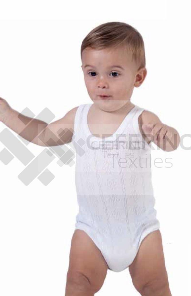 Body bebe interior calado tirantes 0-36 Fabio/Lara 8129
