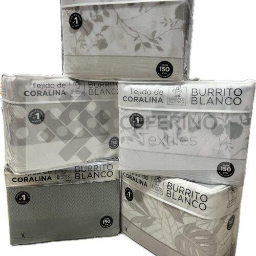 Alternative view of Juego Sabana coralina para cama 90 - 200 Burrito Blanco.