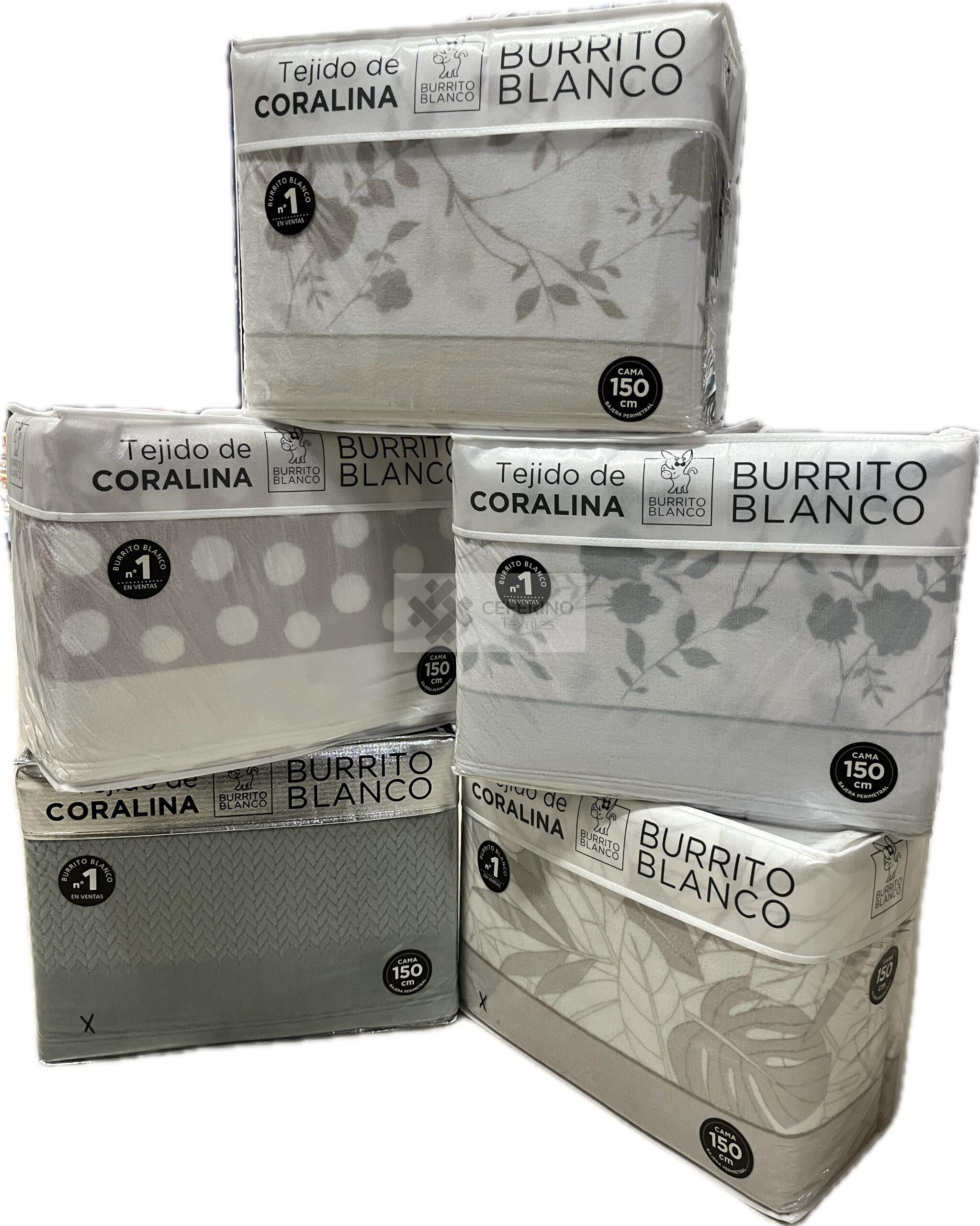 Juego Sabana coralina para cama 90 - 200 Burrito Blanco. - Imagen 2