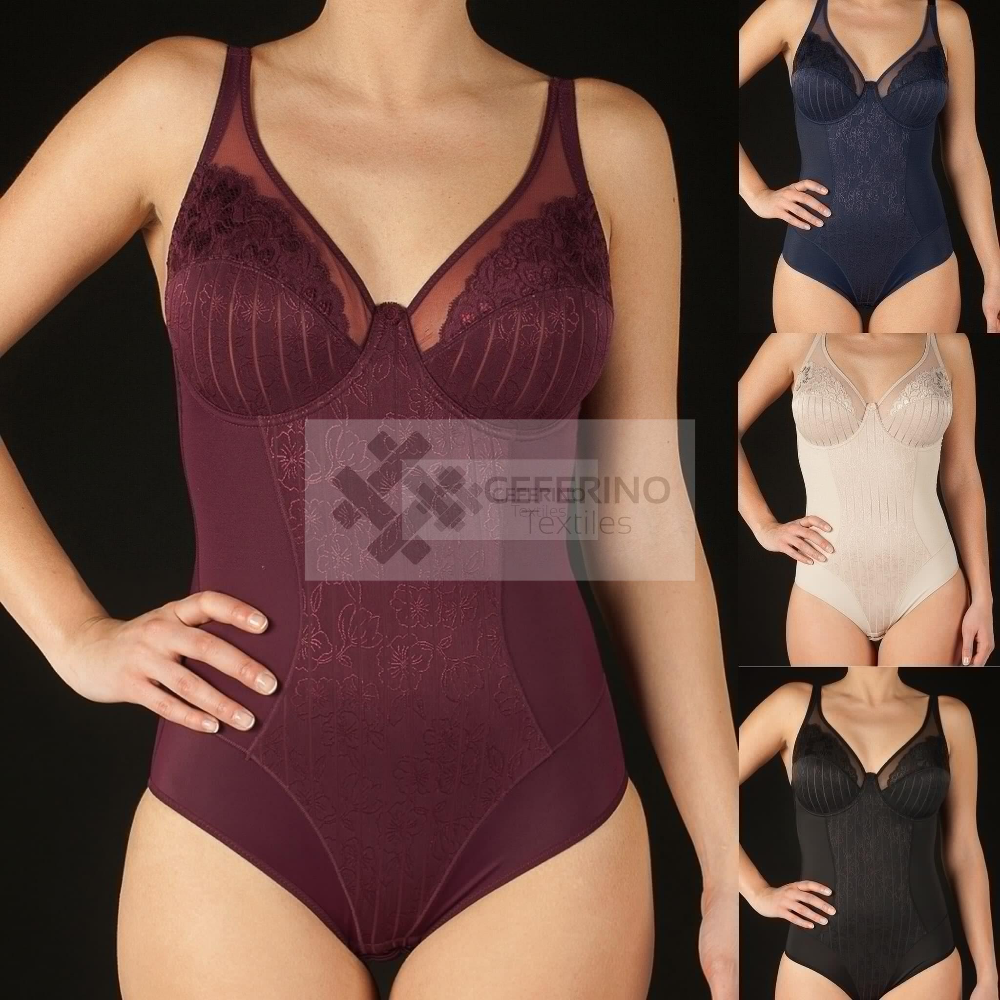 Body señora estampado y encajes sin relleno Selene Mariluz C