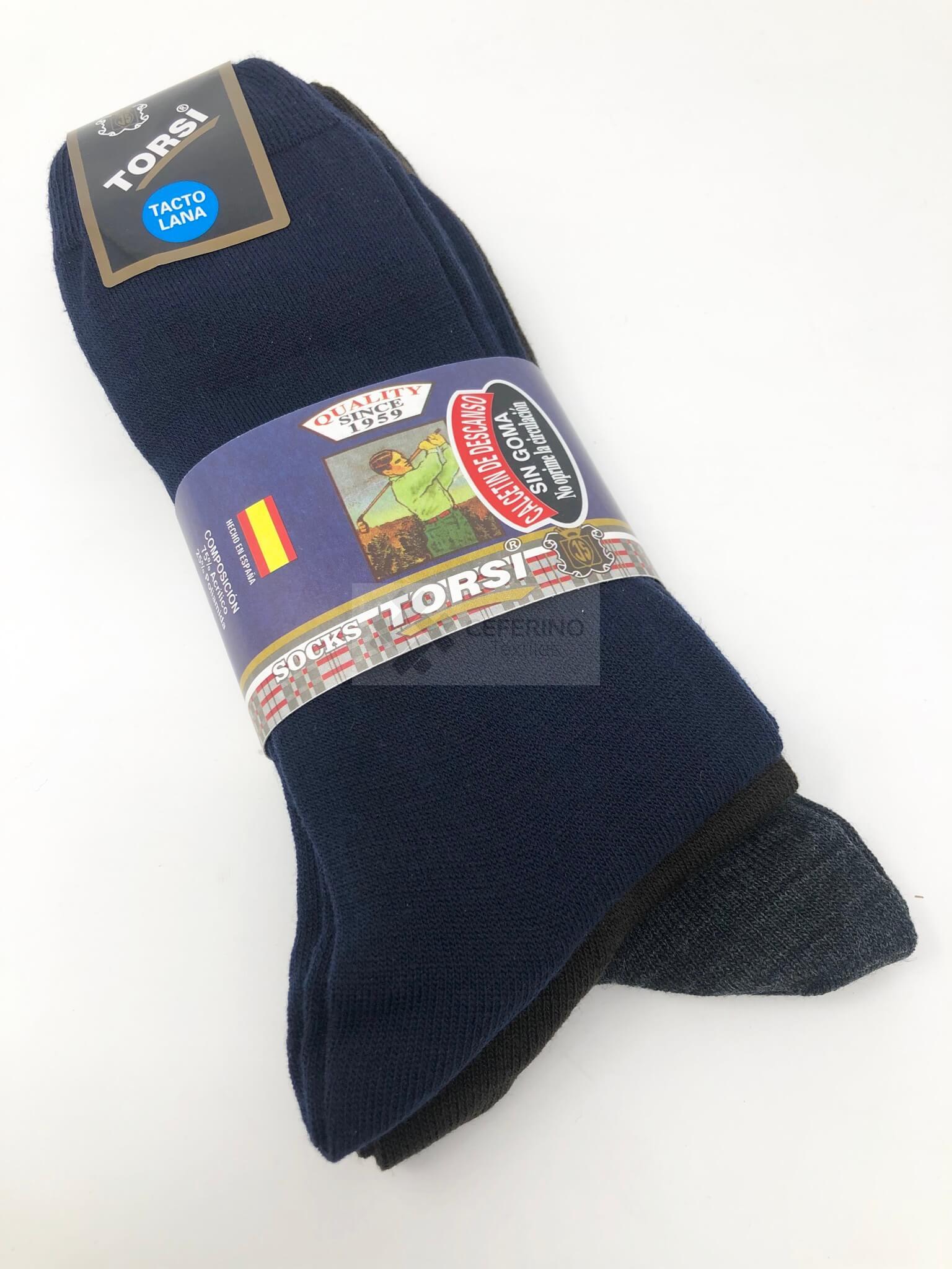 Pack de 3 calcetines caballero tacto lana torsi 131.