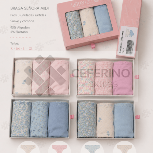 Pack 3 Bragas MIDI S-XL WATERLEMON
