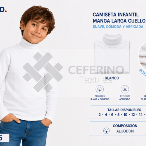 Jersey unisex infantil cisne algodón blanco Fabio 8145B.