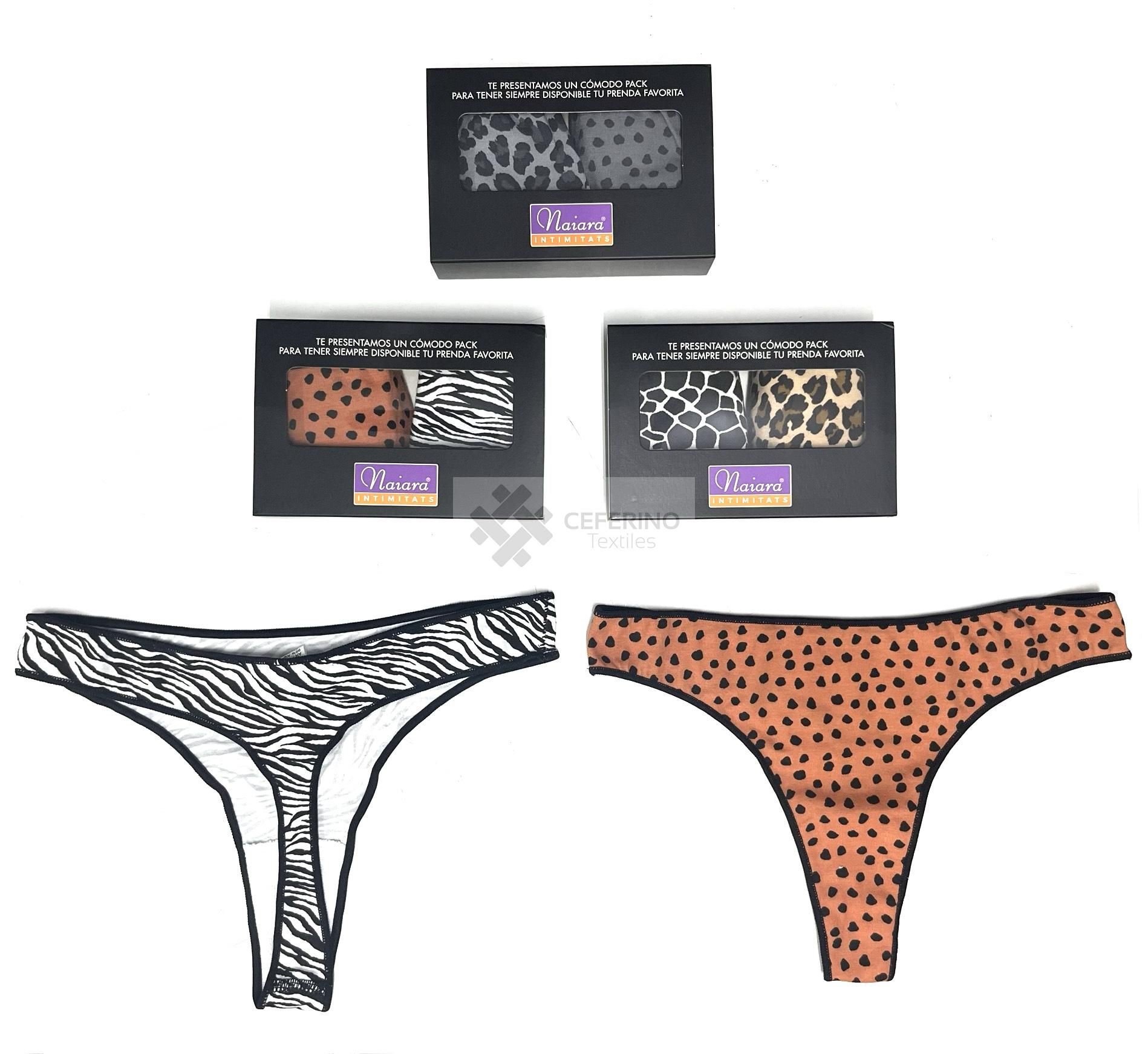 12 Bragas tanga fantasía estampadas de algodón T:U 570.