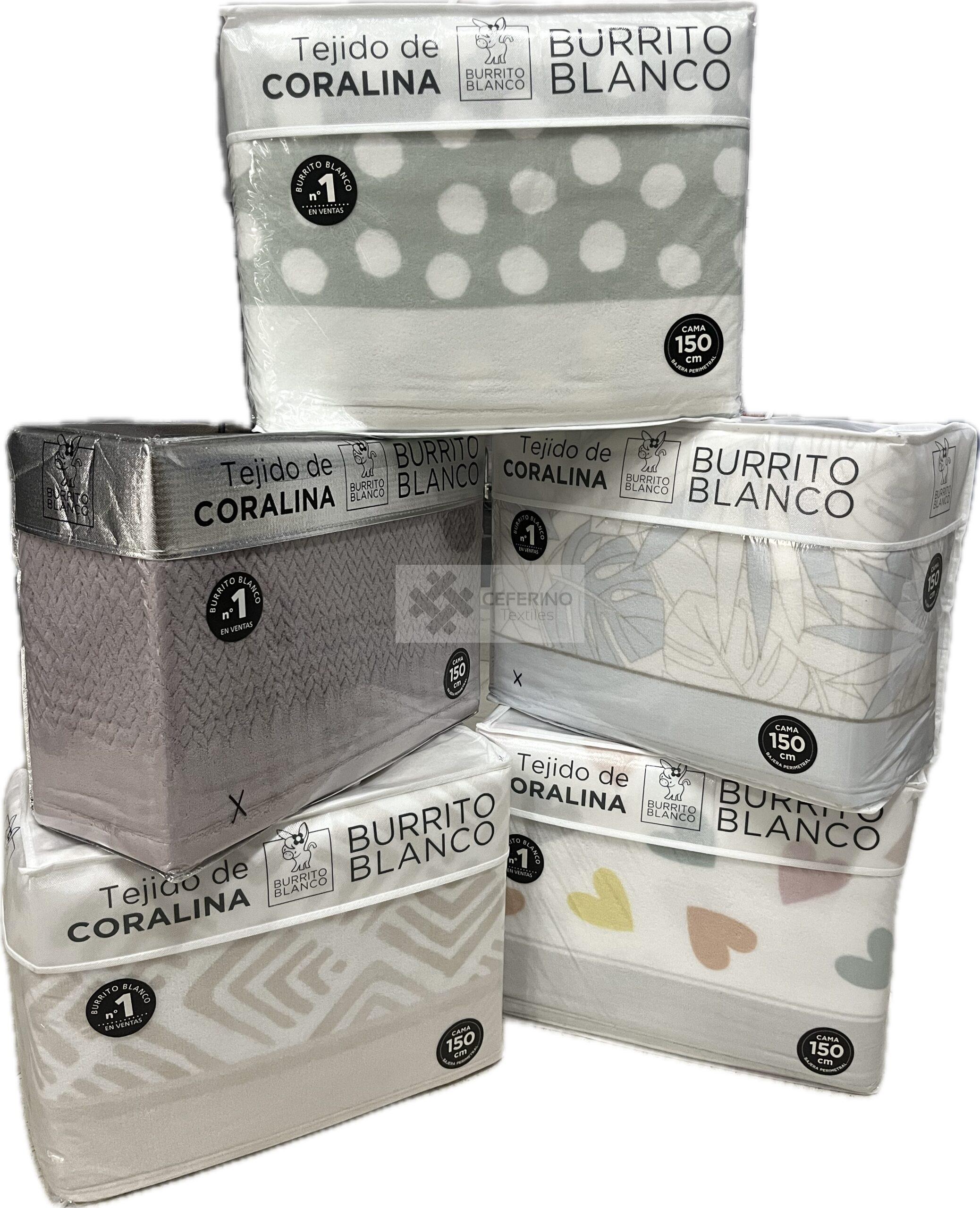 Juego Sabana coralina para cama 90 - 200 Burrito Blanco. - Imagen 3