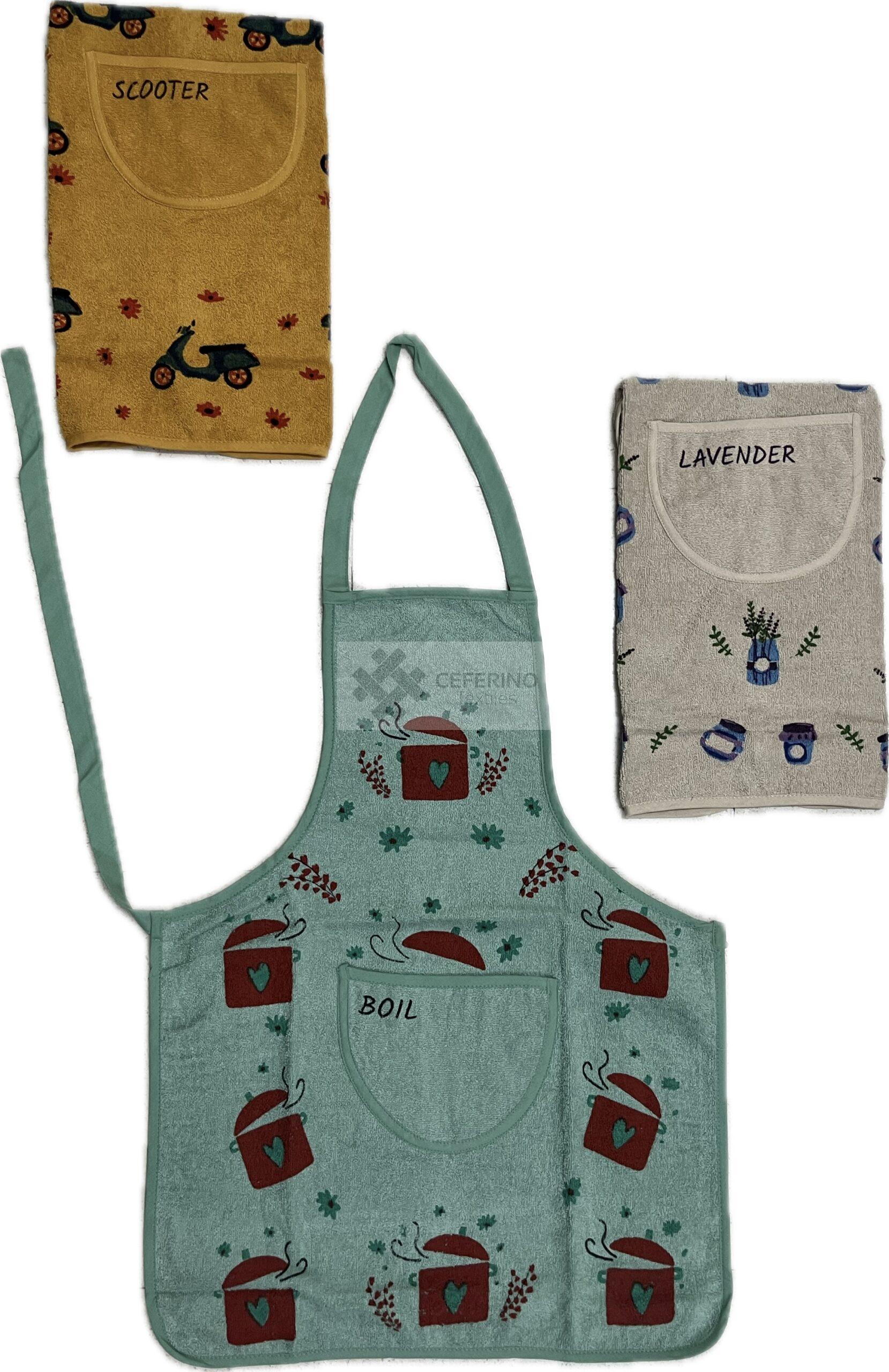 Pack 6 Delantales rizo estampados Dolz 175.