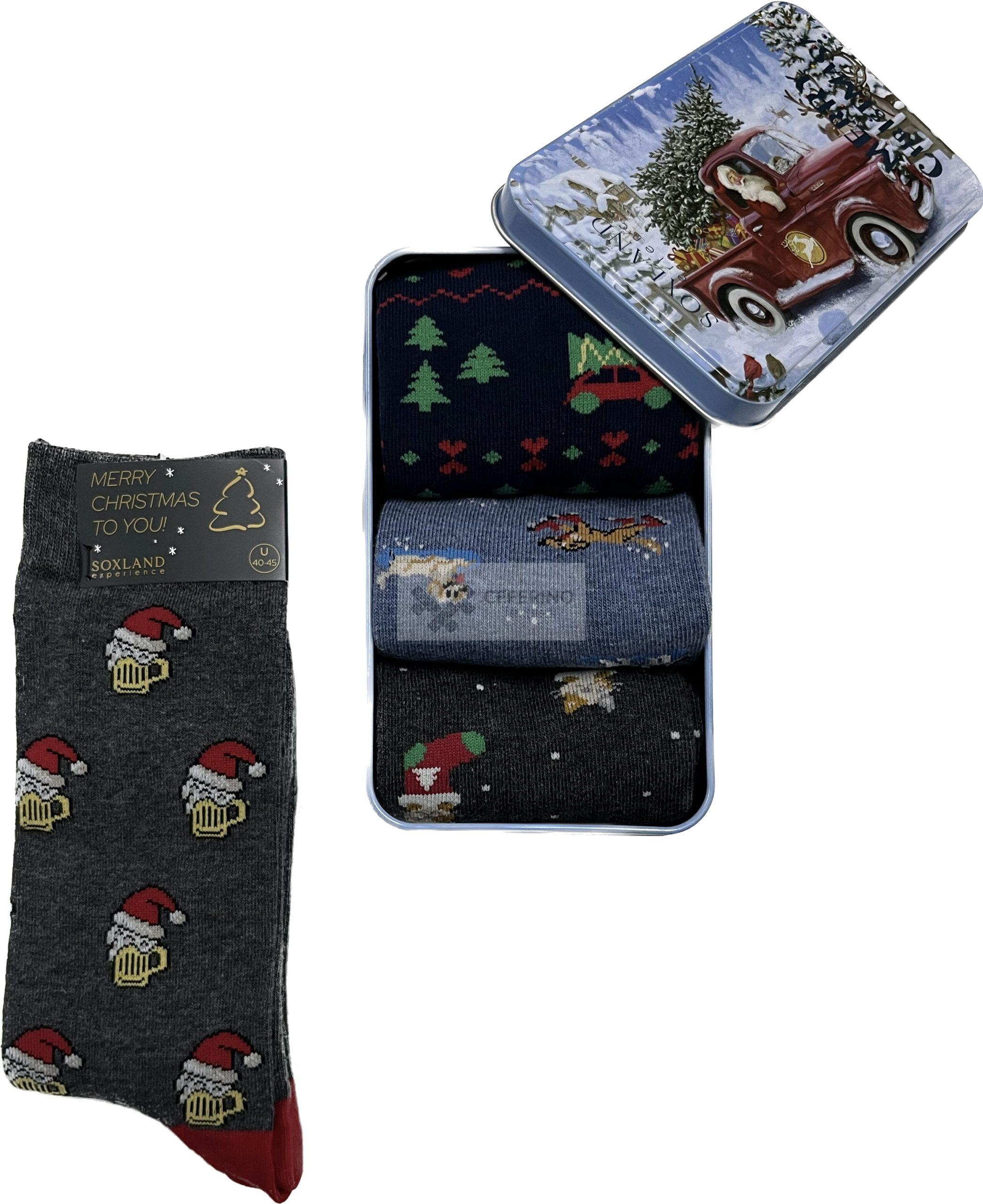 Pack regalo NAVIDAD caja musical con 3 Calcetines 40/45 Soxland 2262.