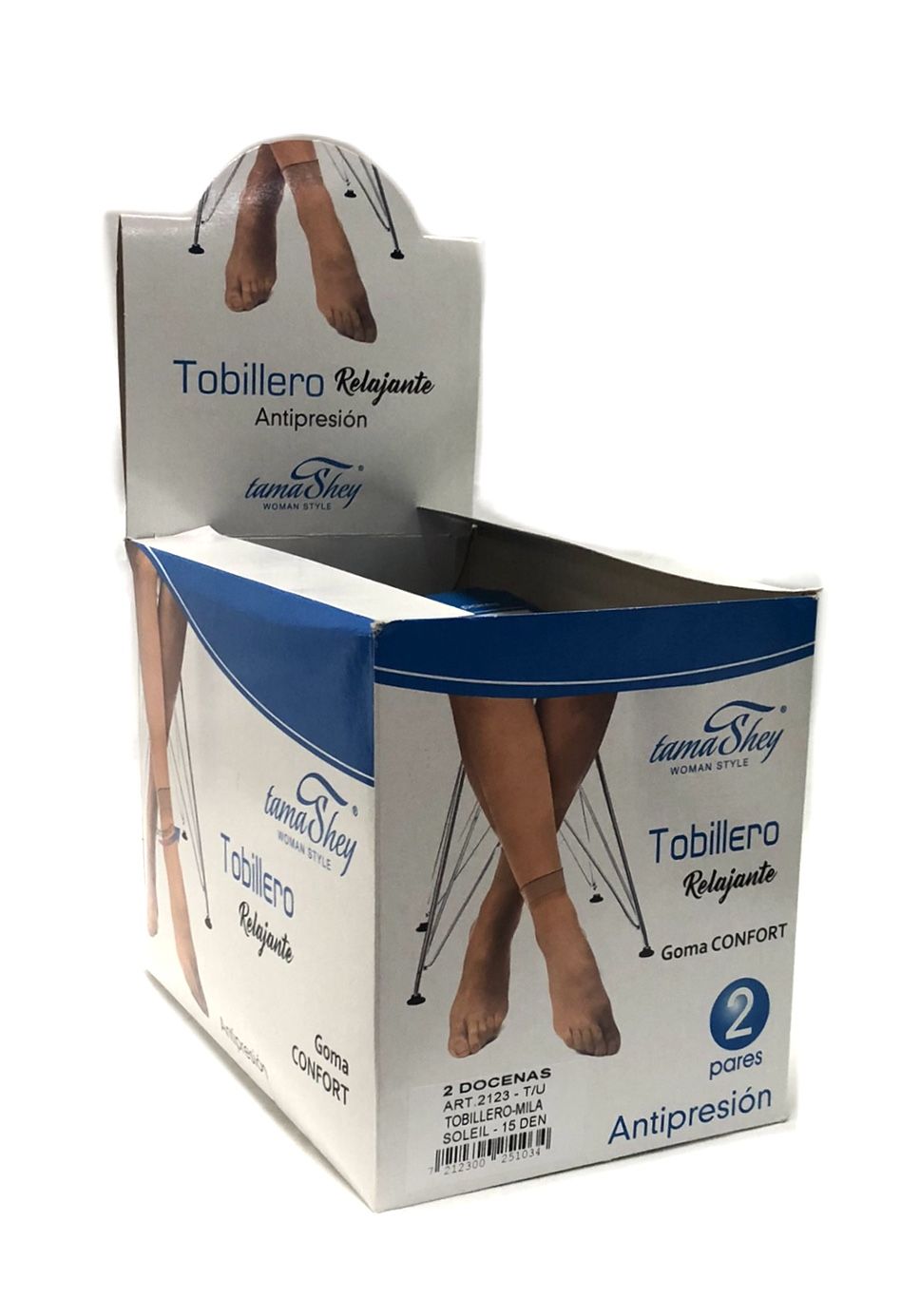 Pack 2 Calcetín tobillero lycra 15 den Tamashey 2123.