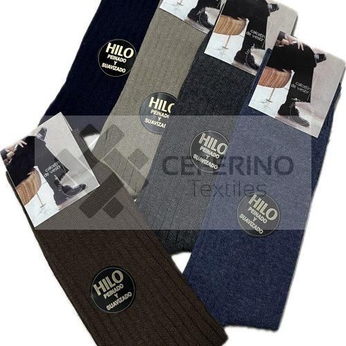 Pack de 6 calcetines de caballero Hilo canalé 2014.