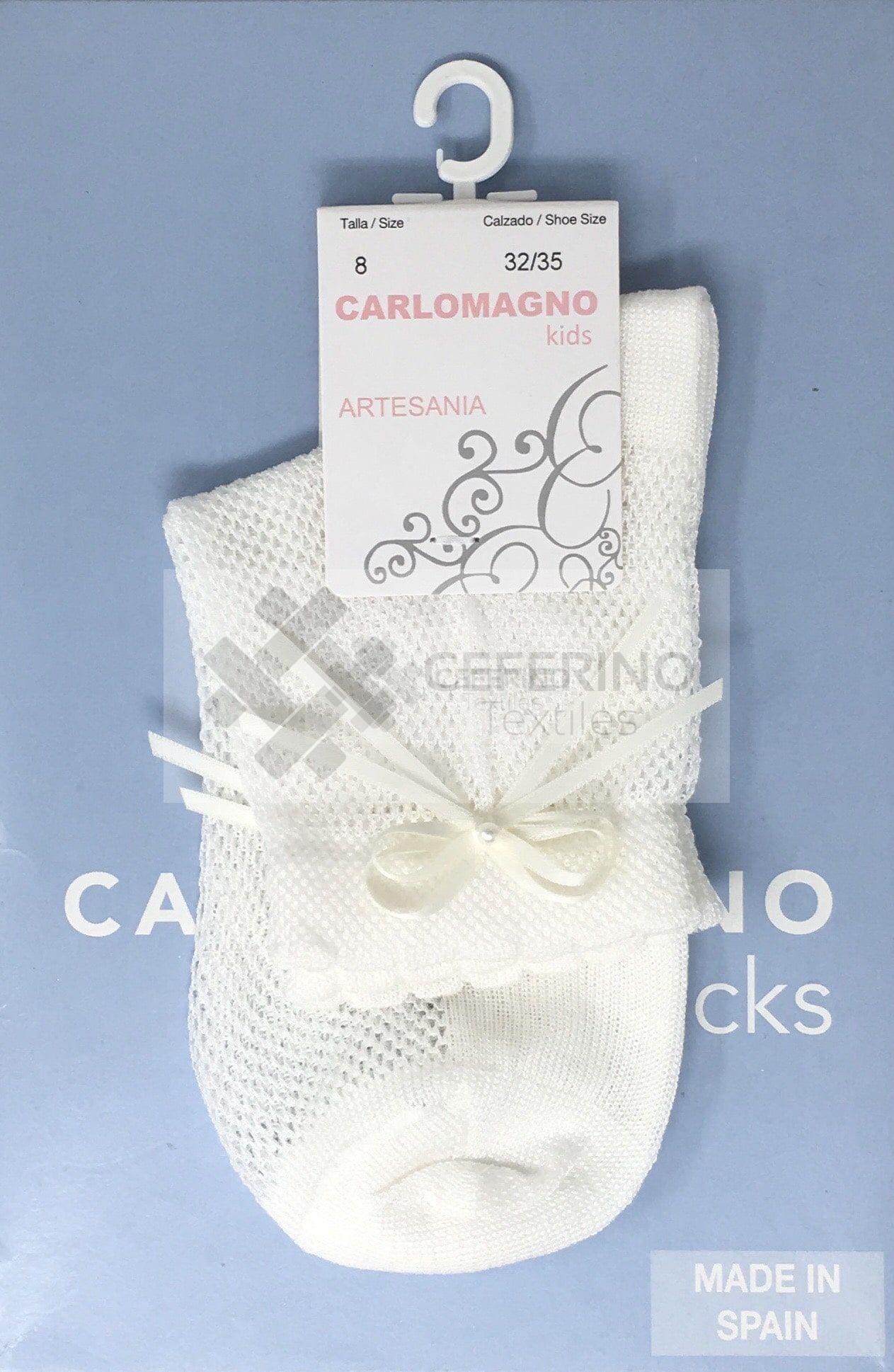 Calcetín con lazo y rejilla de hilo Carlomagno 2526.