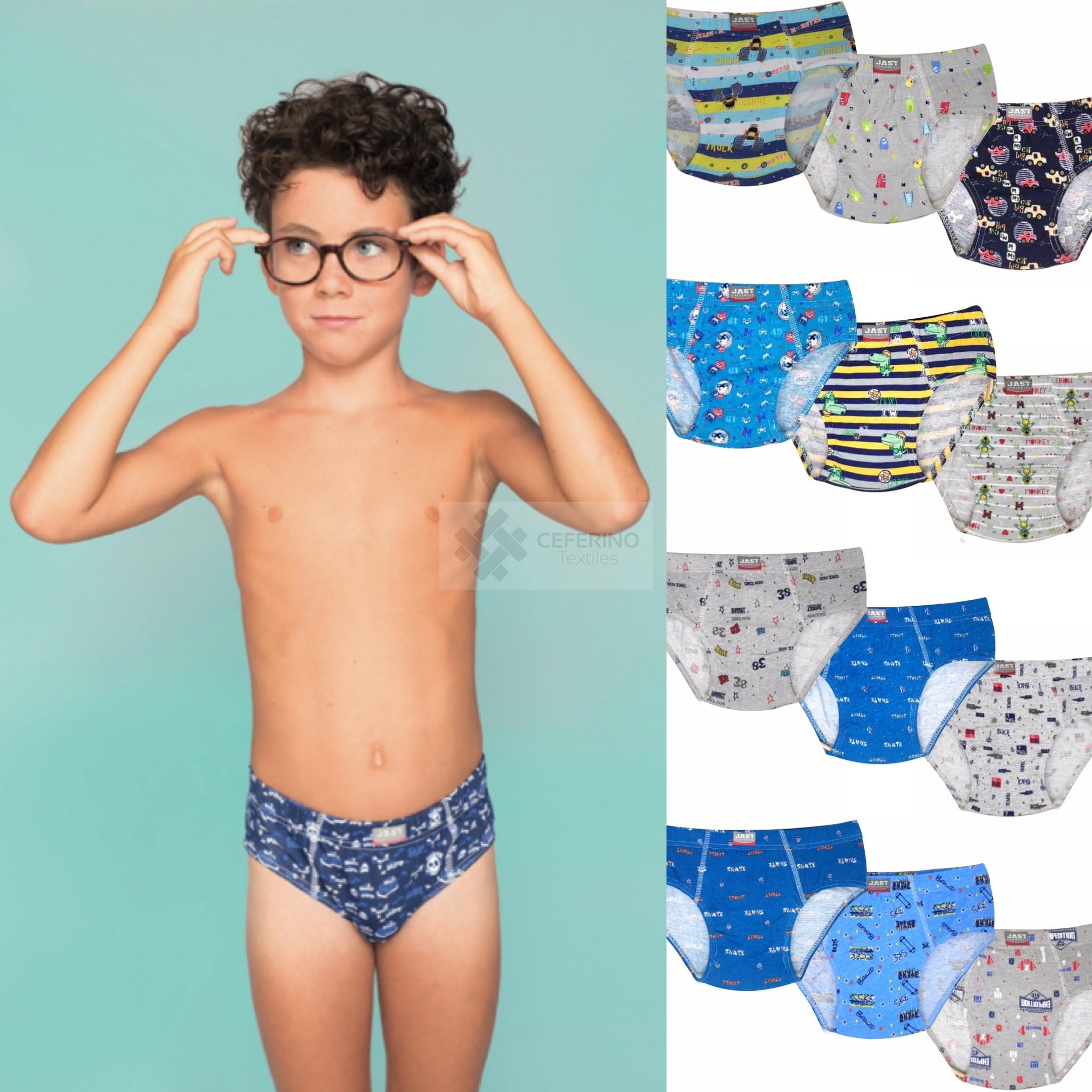 Pack 3und Slips fondo color estampado niño 2 - 14 JAST 456.