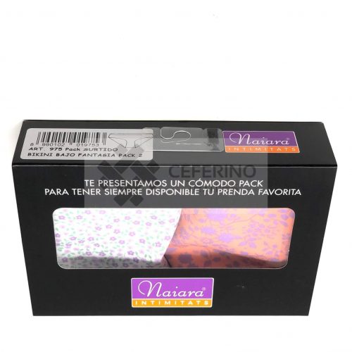 12 Bragas bikini bajo estampadas de poliamida Naiara 975