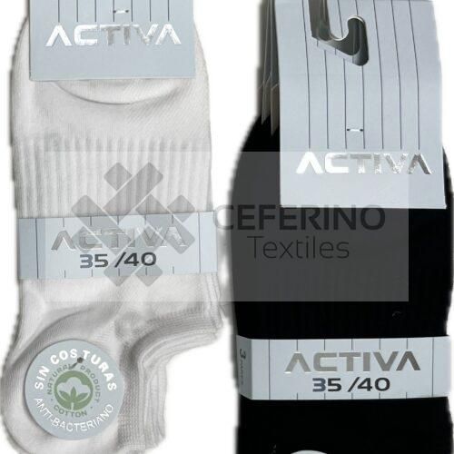 Alternative view of Pack de 12 calcetines tobilleros cortos unisex 35-45 Activa 40.