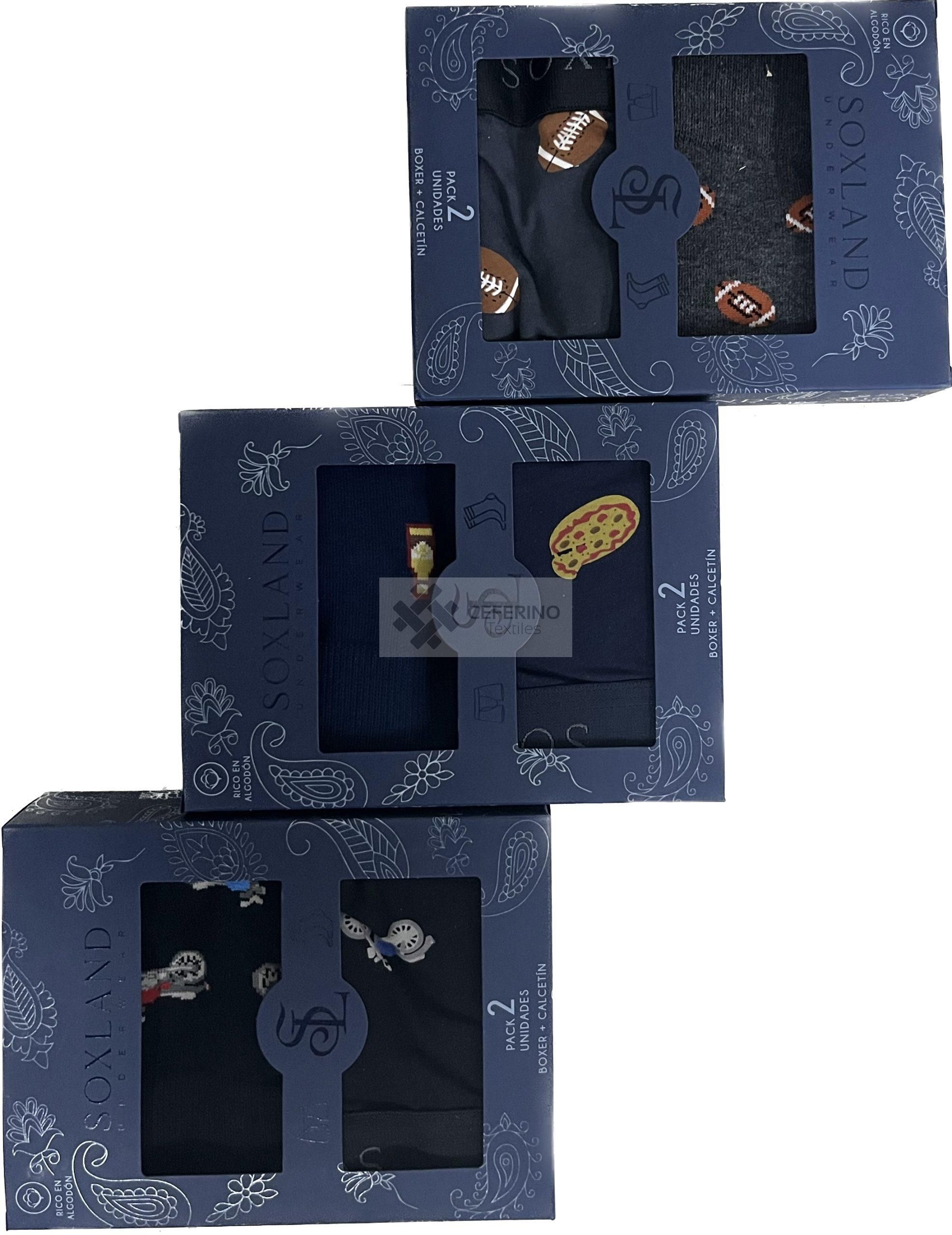 3 Packs regalo Boxer y calcetines compañeros Soxland 40789. - Imagen 3