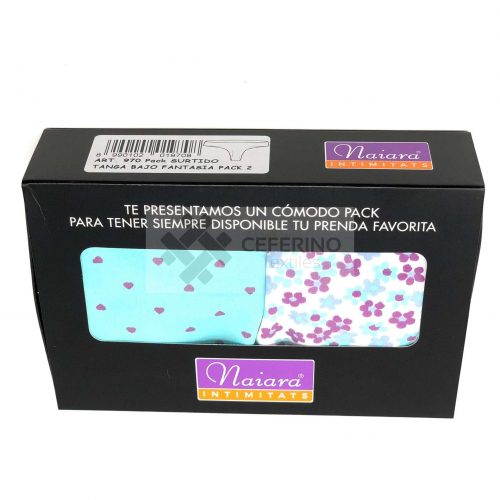 12 Bragas tanga estampadas de poliamida Naiara 970