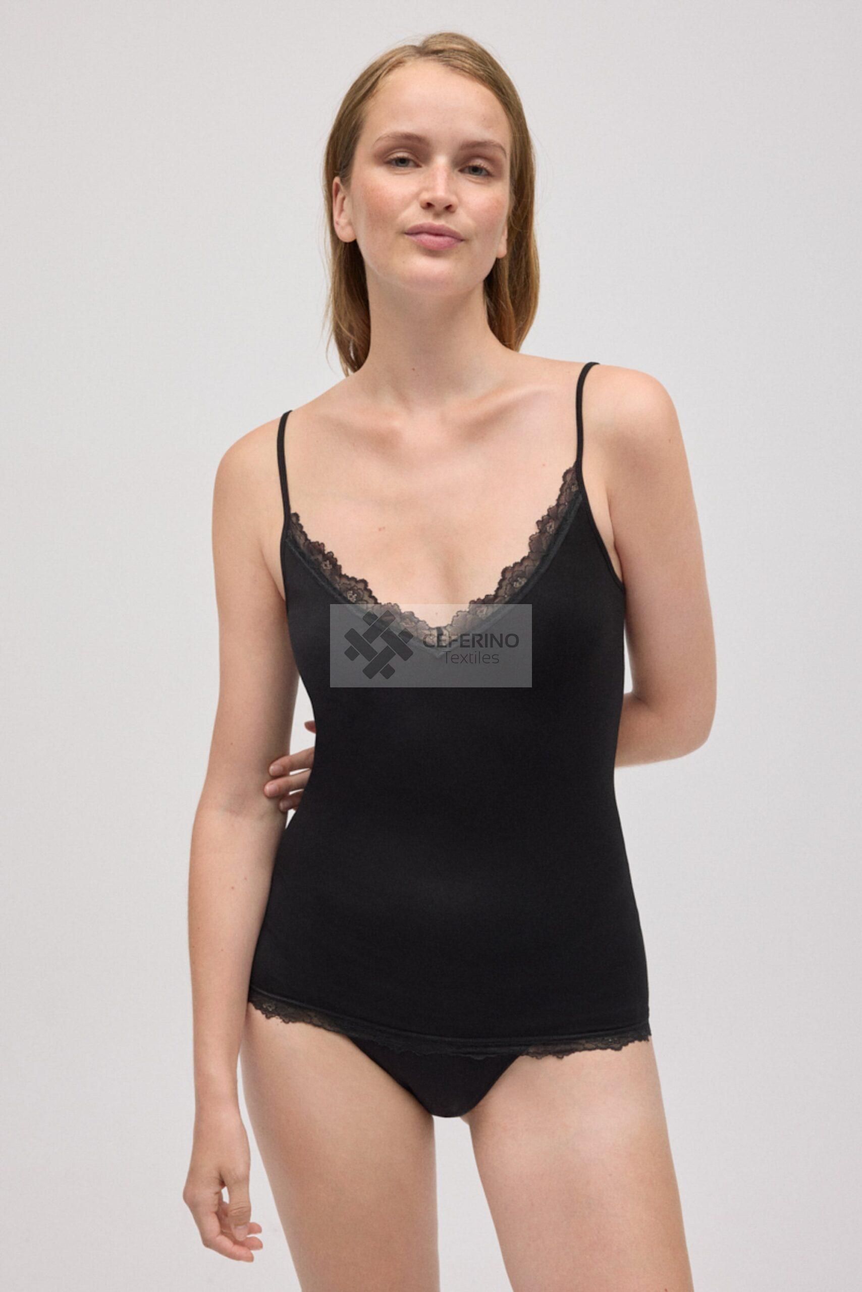Camiseta tirante fino encaje bambú señora S-XXL Ysabel Mora 19459. - Imagen 2