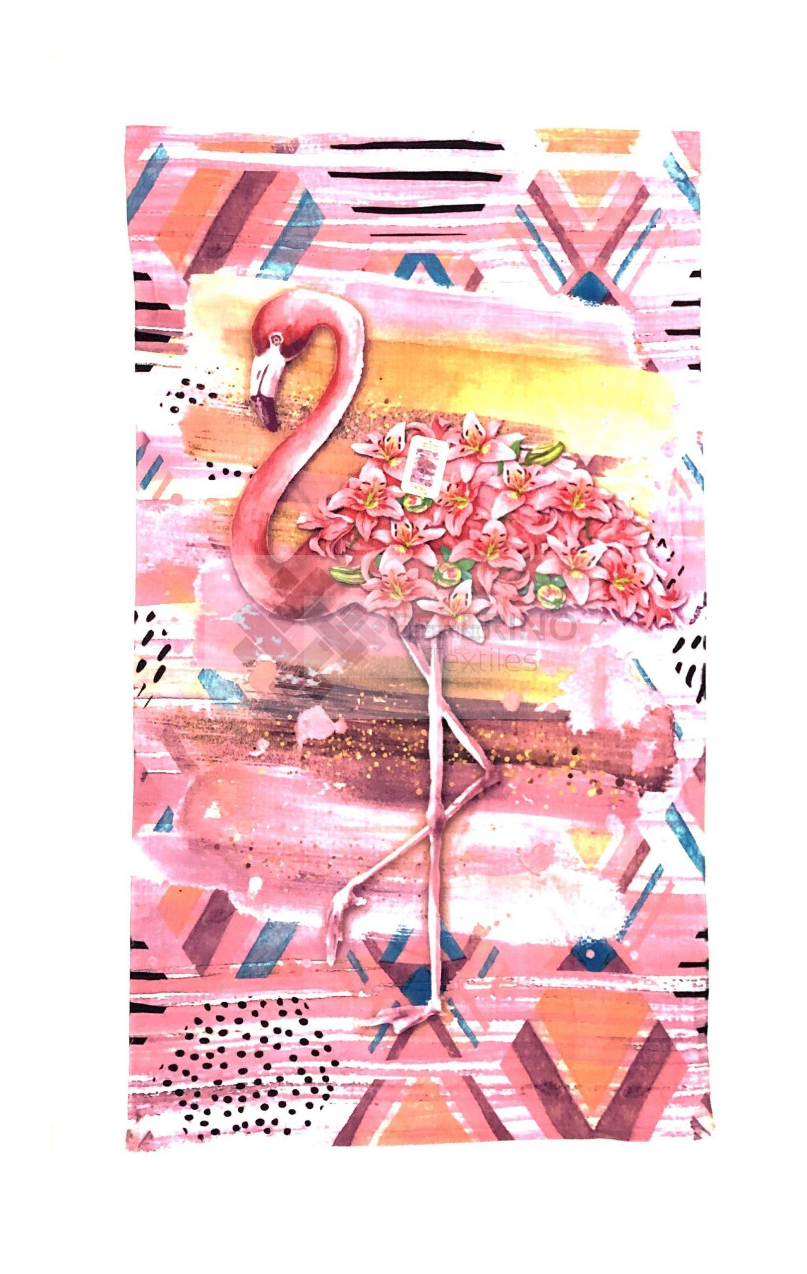 Toalla de playa rizo en microfibra 100cm x 180cm NPT Pink flamenco