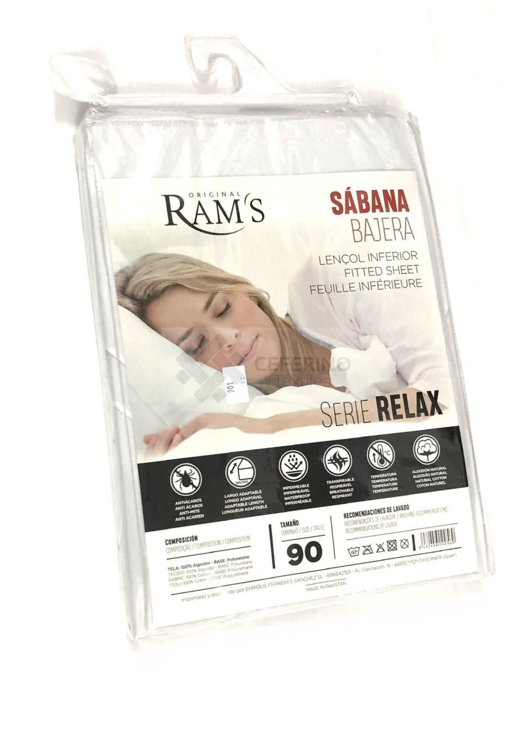 Bajera protectora para colchón impermeable y traspirable 90 a 150 Ram´s Serie Relax.