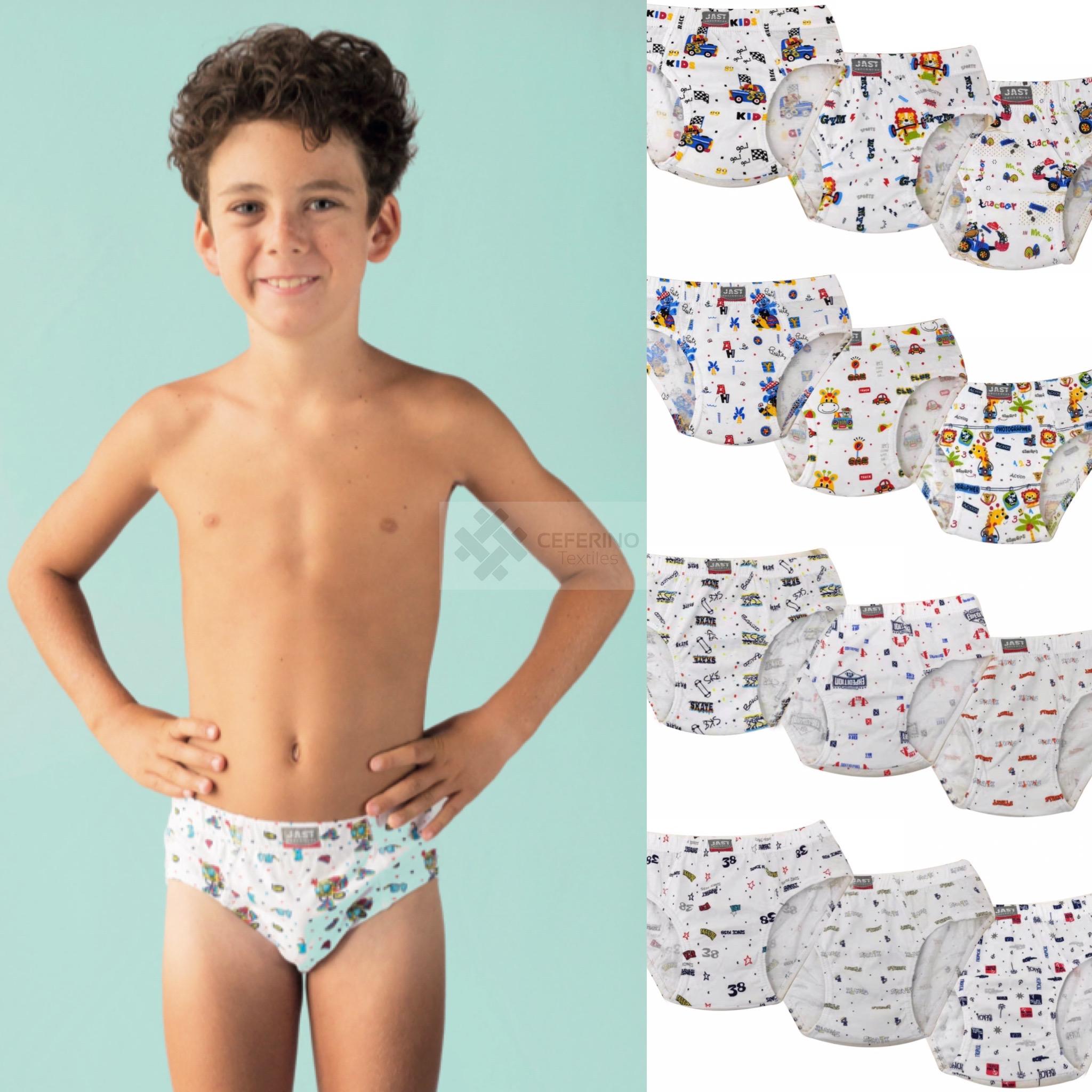 Pack 3und Slips niño blanco estampado 2 - 14 JAST 400.