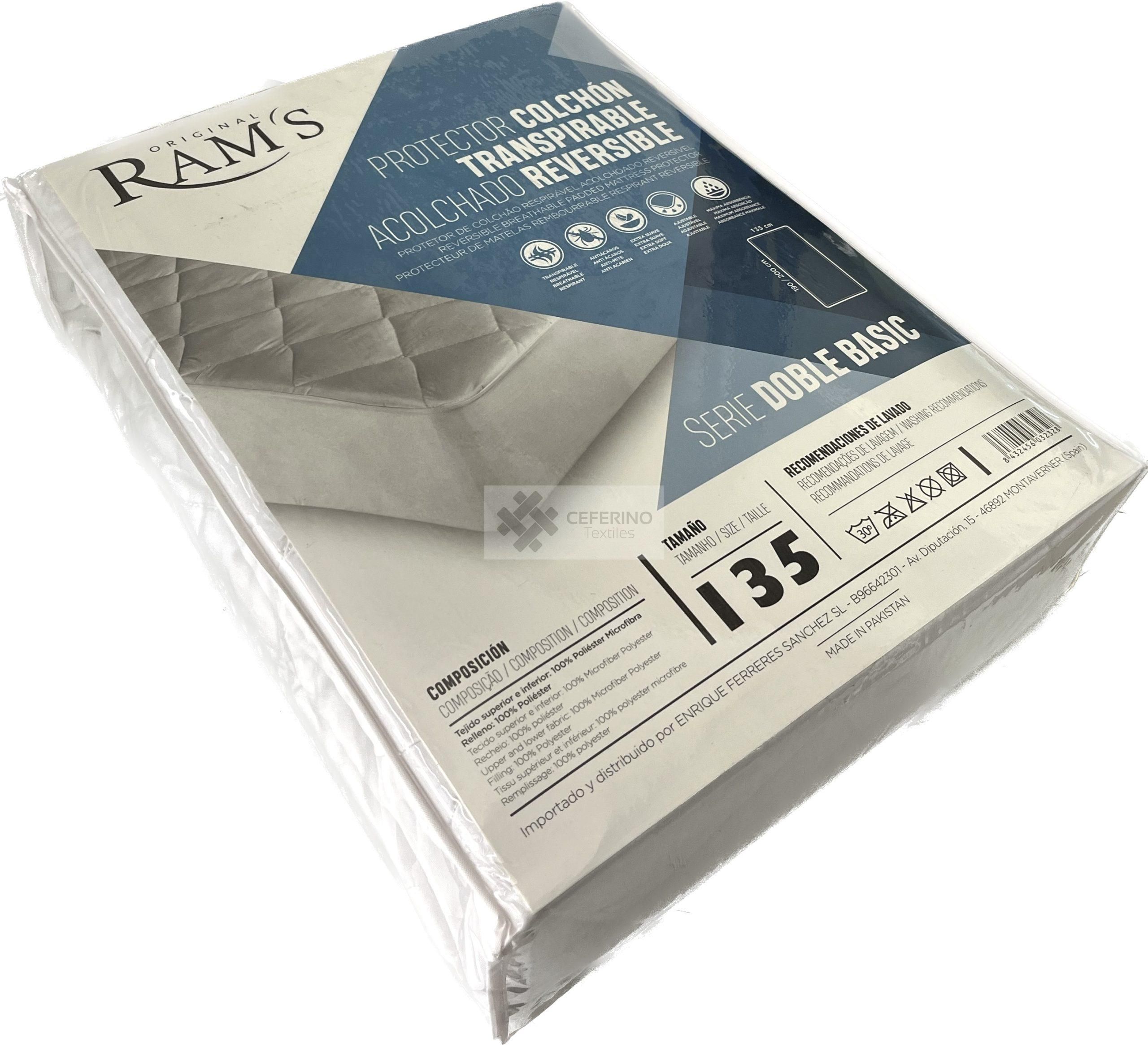Protector de colchón doble reversible acolchado 90 - 150 RAM´S DOBLE BASIC.