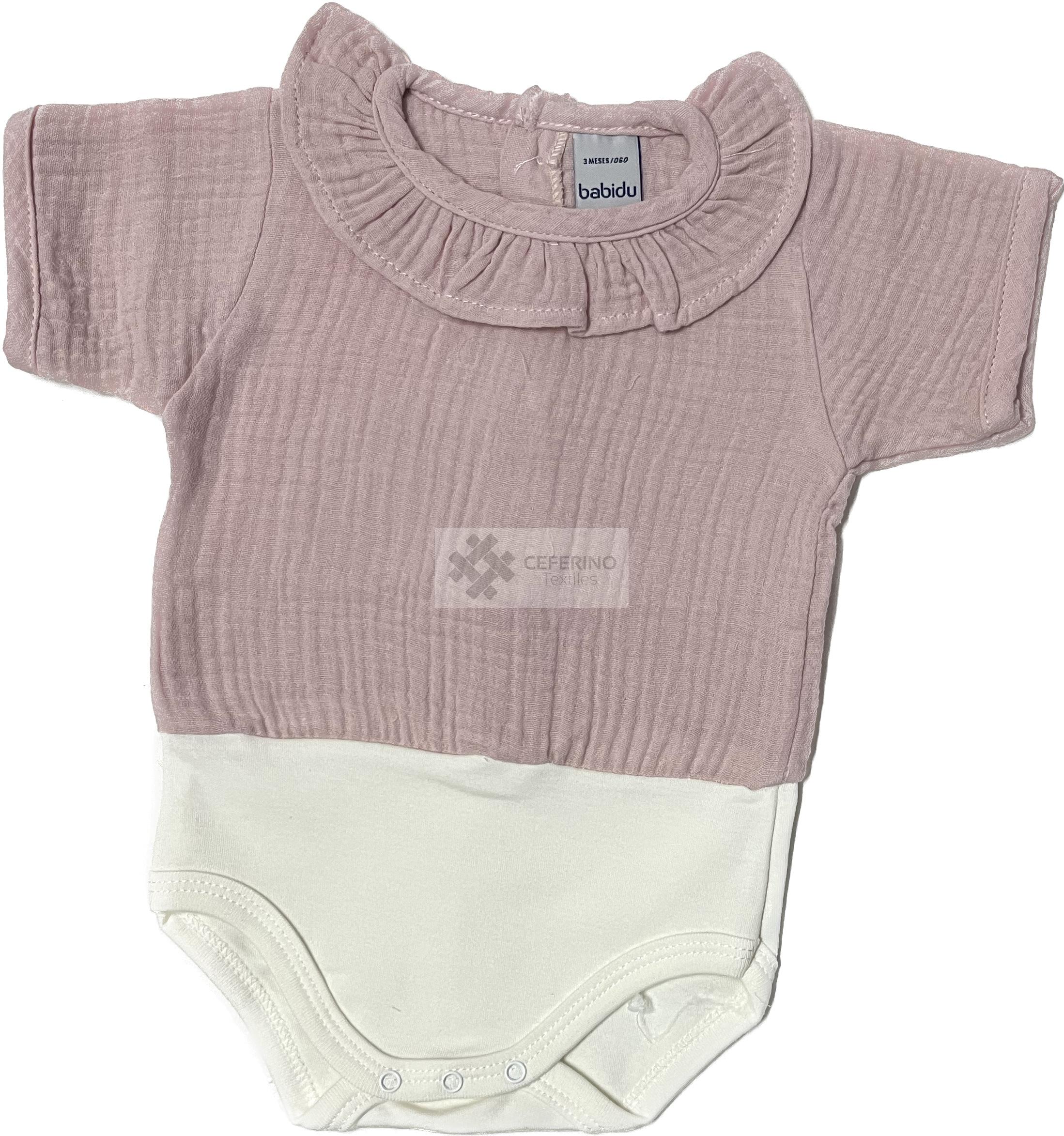Body bebe manga corta cuello volante Babidu 1721.