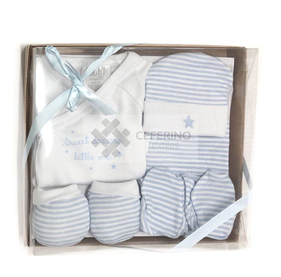 Set 5 piezas bebe primera puesta DUFFY 0842 Celeste.