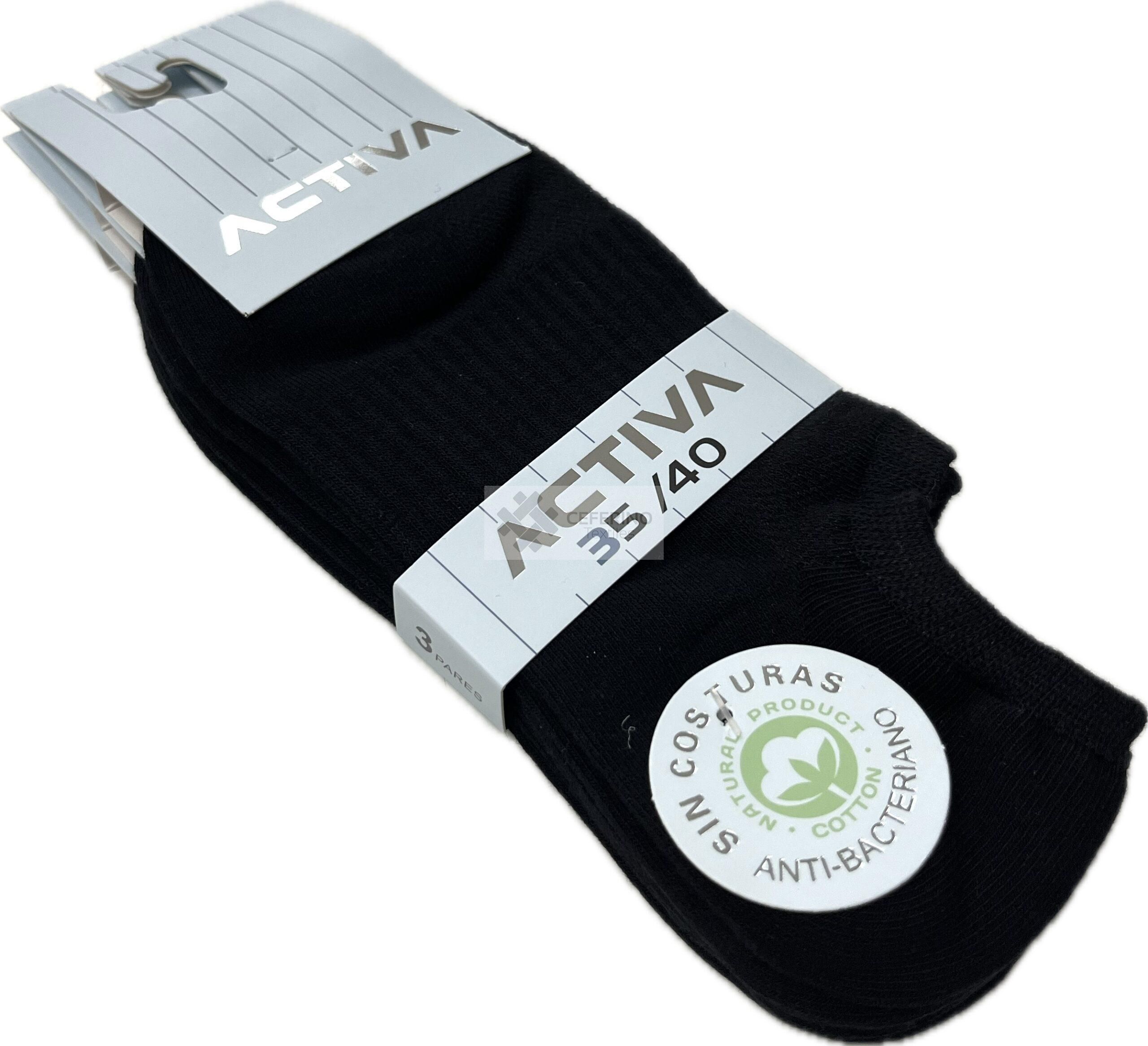 Pack de 12 calcetines tobilleros cortos unisex 35-45 Activa 40.